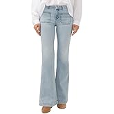 Silver Jeans Co. Women's Suki Mid Rise Curvy Fit Flare Leg Jeans