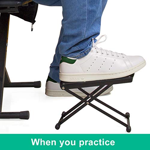 Guitar Foot Rest Stool Adjustable Height Angle Nonslip Rubber Pad