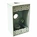 Hubbell-Raco 5320-1 Weatherproof Box, 1 Gang, 18.3 Cu-in X 4-1/2 in L X 2-3/4 in W X 2 in D, Cubic inches, White primary