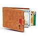 Charmhe Smiling Rhino Minimalist Leather Wallet for Men - RFID Blocking Wallets with Money Clip - Slim Bifold Card Holder, Camel