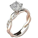 WoCoo Women Ring Bridal Cubic Zirconia Diamond Engagement Promise Rings Jewelry Gift (7, Rose Gold)