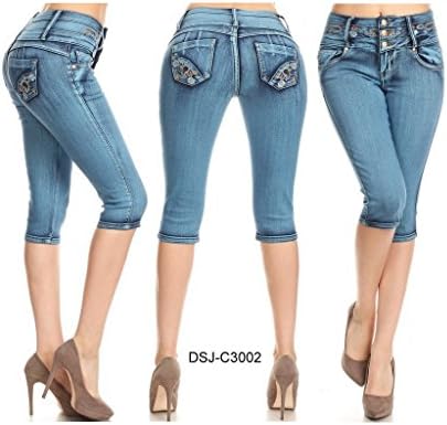 Diva star New Colombian Design Fade Blue 3002 Push up Capri shorts-1-15