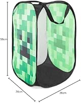 Jay Franco Minecraft Creeper 80L Pop-Up Laundry Basket Hamper view 6