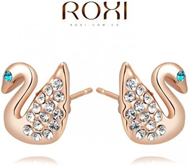 Bling Beauty Jewellry Brands Cute Swan Stud Earrings Full Austrian Crystal Zircon Rhinestone Fashion Jewelry High Quality