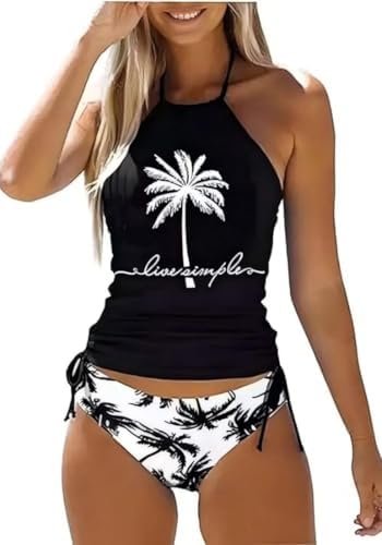 Amazon.com: Women's Live Simple Coconut Tree Tankini Set Sexy