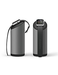 Apple Watch Soporte de carga, kikertech soporte de carga fabricado con aluminio Premium y sistema de gestión de Cable   para todos los Apple Watch Series 1, 2, y 3, Gris carbón