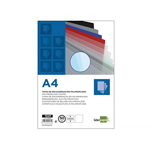 Liderpapel Polypropylene Binding Cover A4 0.5 mm Smoked Pack of 100