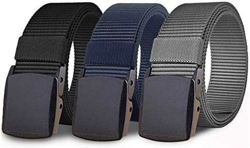 WYUZE Pack/ Pack Nylon Belts for Men, No Metal Military Belt