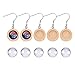 DROLE 40Pcs Wood Earring Wire Hooks Blank Dangle Tray Earring Settings Kit- 20Pcs Wooden Earring Blanks with 20Pcs 12mm Glass Dome Tiles Cabochon Findings for Jewelry Making #2
