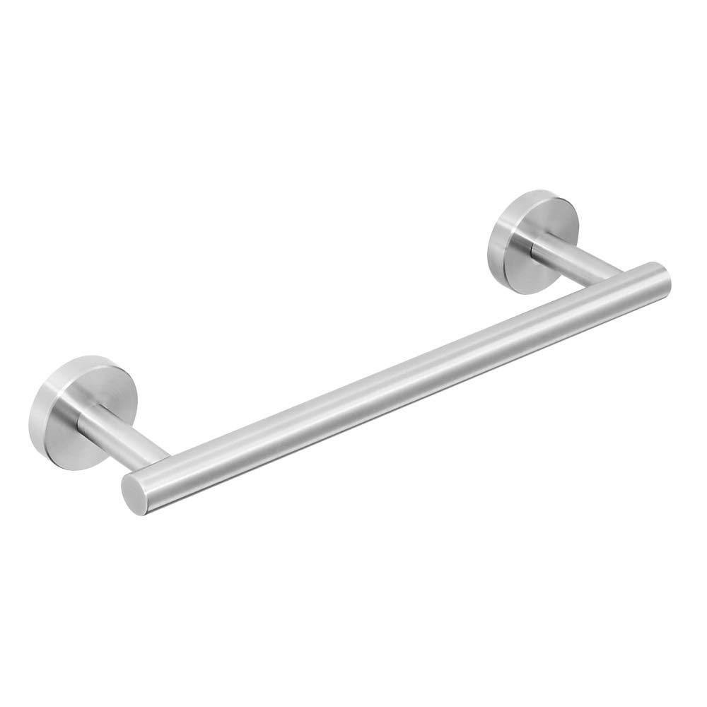 WOMAO Brushed Nickel Towel Holder, Silver Towel Bar Bathroom Towel Rack Stainless Steel Bath Towel Ring Wall Mounted