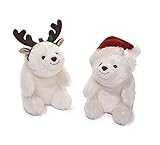 Gund Holiday Snuffles Set Santa and Reindeer Teddy Bears 5