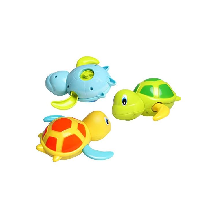Dmeixs Baby Bath Toy Wind Up Bath Toys Turtle Bathtub Toys For Toddlers Floating Toys Bpa Free Eco Friendly Material 3 Pack