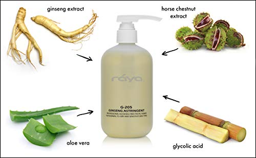 RAYA Ginseng Astringent with AHA 16 oz (G-205) | Gentle Glycolic Facial Toner for Dry and Sensitive Skin | Helps Tighten Pores, Smooth Complexion, and Reduce Fine Lines | Made With Alpha Hydroxy Acids - Thumbnail 5