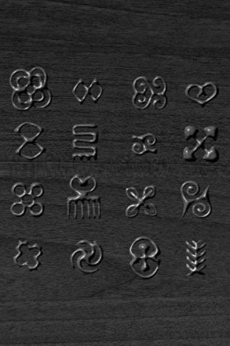Adinkra Symbols Carved Ebony Wood: Afrocentric 110 Page Blank Notebook - Ruled Paper Journal - 6" x 9" (15.24 x 22.86 cm)