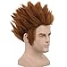 yuehong Short Orange Spiky Wig Anime Cosplay Brown Wig for Men Heat Resistant Synthetic Fibers Soft Durable Breathable Costume Hair
