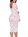 Cfanny Women's Open Back Floral Lace Nude Illusion Bodycon Dress