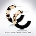 Enameljewelries Wave Tortoise Shell Hoop Earrings Lightweight Acrylic Resin Hoop Earrings with Hypoallergenic 925 Silver Post for Women (C5#Leopard)