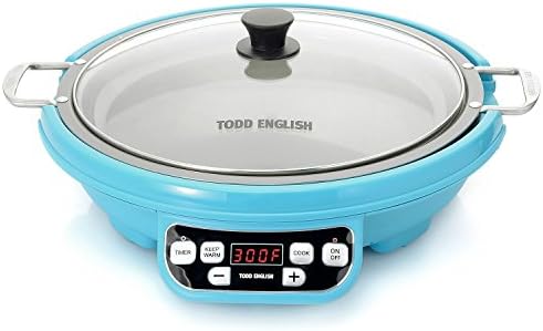 Todd English 1800W Multi Purpose Induction Cooker w/ 14" Ceramic Nonstick Griddle (Aqua)