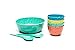 Zak Designs Confetti 7-piece Plastic Salad Bowl Set, Tropic