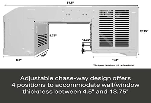GE Profile ClearView Window Air Conditioner Unit, 6,100 BTU, U-Shaped Adjustable Depth, Cooling up to 250 sq ft., Ultra Quiet, SMART Home Capable, Includes Remote, White
