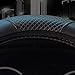 Valleycomfy Leather Steering Wheel Covers Universal 15 inch -Breathable, Anti Slip & Odor Free (Black with Black Lines)