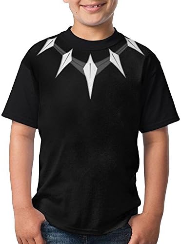TravelMonster Panther Necklace Bla-ck Men's Short Sleeve T-ShirtTee Round Neck Full 3D Graphic Print T Shirts For Youth Boys Kids Sizes Funy