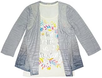 Big Girls 2 Piece Clothing Set - Owl Graphic Print Tank With Ombre Cardigan Ivory M