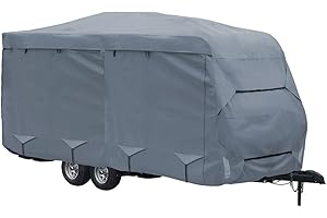 GEARFLAG Travel Trailer Cover Camper Cover Multi-Layers with Reinforced Windproof Side-Straps Anti-UV Water-Resistance Heavy Duty for Motorhome (Fits 15' - 17') - Ideal for rv & Trailer Covers