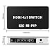 IBIT 4K x 2K 4 Port 4 x 1 HDMI Switch, HDMI Switcher Hub Port Support PIP, 4K @30Hz, 3D and IR Wireless Remote Control and Power Adapter (4 In 1 Out)