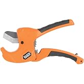 Klein Tools 50063 Ratcheting PVC Pipe Cutter, Cuts 1-1/4-Inch I.D. PVC, CPVC, PEX Pipes, One-Handed Operation, Replaceable Blades