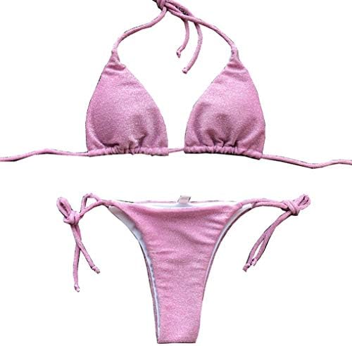 YAUASOPA YAUASOPA Sexy Micro Shiny BikiniBling Swimsuit Women Swimwear Female Two Pieces Bikini Set Bathing Suit Push Up