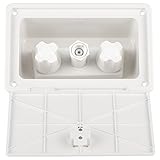 Dura Faucet Exterior Spray Box for RVs with Hot/Cold Quick Connect Faucet for Easy Cleaning in The Outdoors - Features Easy Installation (White)