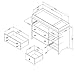 South Shore Convertible Changing Table with Storage Drawers and Removable Changing Station, Espresso