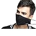 ZWZCYZ Masks Dust Mask Anti Pollution Mask PM2.5 4 Layer Activated Carbon Filter Insert Can Be Washed Reusable Masks Cotton Mouth Mask for Men Women (Large(Men's), Black)