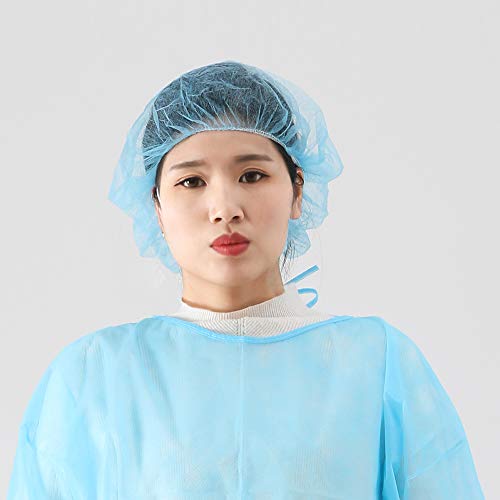 OKEKON Disposable Bouffant Caps Non-woven Dust Cap Hair Net,Elastic Hats Latex Free Great For: Labs, Industry, Food Service, Hospitals With Lightweight & Breathable One Size Fits Most,100Pcs Blue - Thumbnail 5