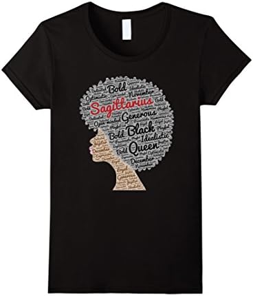 Womens Sagittarius Zodiac Birthday Afro T-Shirt for Black Women Large Black