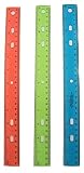 Jot 12 Inch Plastic Rulers, 3 Pack Assorted