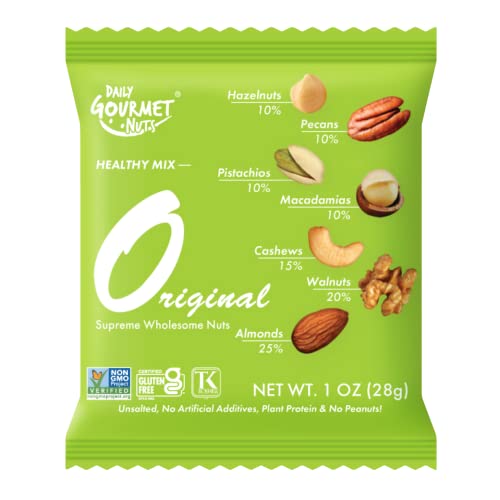 Daily Gourmet Nuts Unsalted Mixed Nuts Snack Packs/Individually