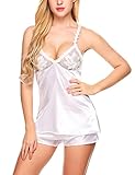 Avidlove Womens Lingerie Sleepwear Satin Pajama Cami Set Sexy Lace Nightwear