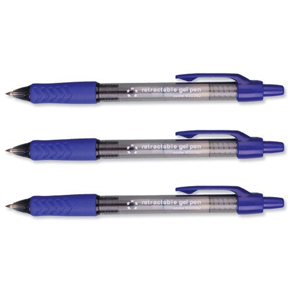 5 Star Gel Rollerball Retractable Medium 0.7mm Tip 0.4mm Line Blue Ref GP110601 [Pack of 12]