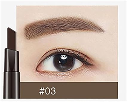 Eyebrow Pencil,Putars Women Pro Waterproof Double Head Automatic Rotation Eyebrow Eyeliner Pencil with Brush (Brown)