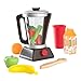 KidKraft Wooden Espresso Smoothie Set with Pretend Fruits and Vegetables Play Food, Removable Lid, Gift for Ages 3+