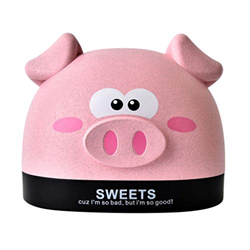 MOVEmen Storage Box Tissue Box Covers Cartoon Pig Shape Paper Napkin Organizer Case Holders Storage Box Piggy Bank Coin Purse Wallet Decorative Frame Gift Box Cosmetic Box Toilet Paper Box (Pink)
