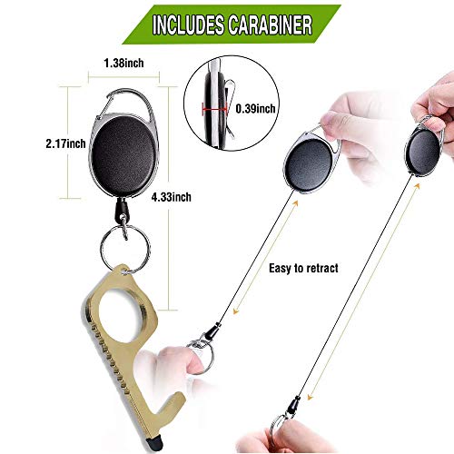 No Touch Door Opener Tool Touchless Keychain Brass Clean Key Made