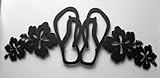 Hibiscus Flowers with Flip Flops Tropical Metal Wall Art Home Decor