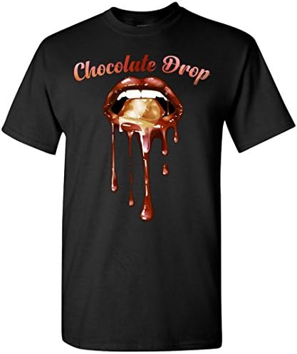 nonnonstore Chocolate Drop T-Shirt Pretty Black Women Lips