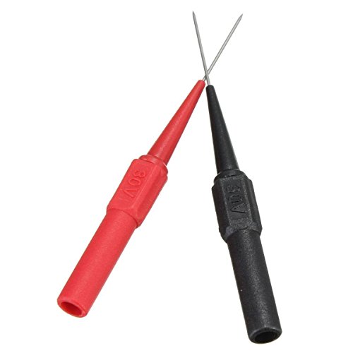 TestHelper TP161RDx5 Insulation Piercing Needle Non-destructive Pin Test Probes,4mm Banana Socket for Car Tester Red/Black