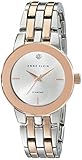 Anne Klein Women's AK/1931SVRT Diamond-Accented Dial Silver-Tone and Rose Gold-Tone Bracelet Watch