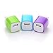 MaxMall 3319561 Universal USB AC/DC 1.0A AMP Travel/ Home Wall Charger Power Adapter - Green/Purple/Blue(Pack of 3)