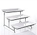 WCI 3 Tier Rectangular Serving Platter Set With Metal Rack - Three Tiered Dessert Cake Appetizer Set Display Tray Stand, WHITE